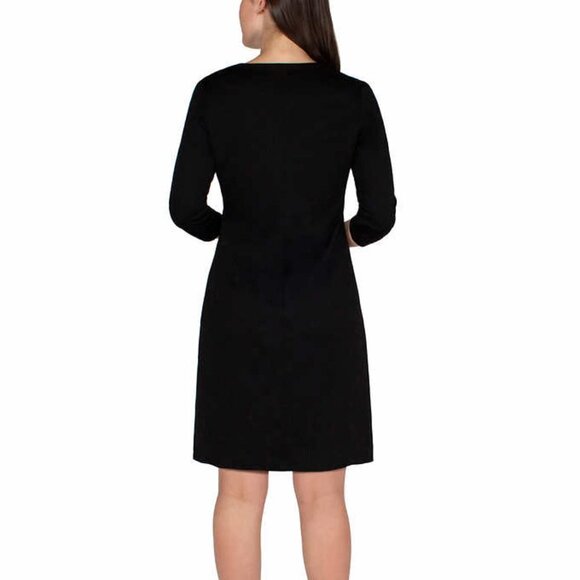 NWT - Nicole Miller Black Ladies' ¾ Sleeve Dress - Size L - Picture 4 of 8